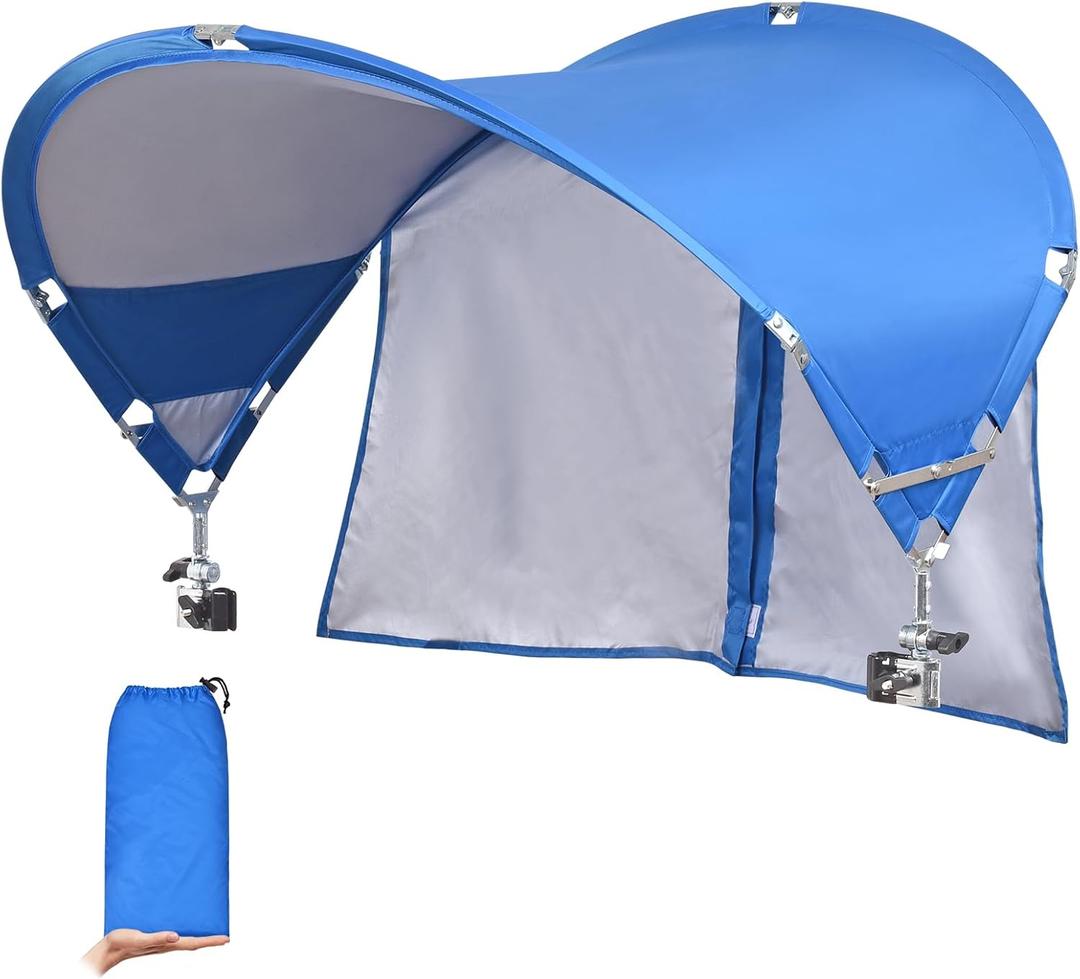 XL Universal Chair Canopy Umbrella, UPF 50+ Foldable Sun Shade Attachment with Adjustable Clamp, Fits Most Brands Beach, Camping, Lawn, Tanning, Zero Gravity, Lounge & Fishing Chairs (Royal Blue_1Pack)