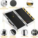 2FT Portable Wheelchair Ramp, Non-Slip Aluminum Folding Handicap Ramp for Home Steps, Stairs, Threshold and Doorways, Scooter Ramps, 800LBS Capacity