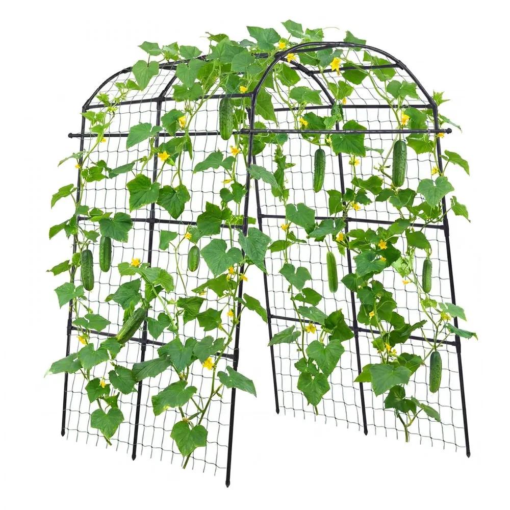  VEVOR Cucumber Trellis, U-Shape Garden Trellises for Raised Bed, Metal Arch Plant Support for Vine, Climbing Plants Outdoor, Peas, Beans, Zucchini, Tomato, Squash, Flower (70.87 x 44.09 x 82.99 in)