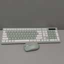 Wireless Keyboard and Mouse Combo, Full-Sized Wireless Keyboard and Adjustable DPI Mouse, 2.4GHz USB Receiver, Silent Keyboard and Mouse for PC, Windows, MAC, Desktop, Laptop (Avocado Green)