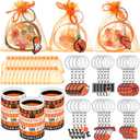 ShinyRelief 72 Pcs Basketball Party Favors Included 24 Basketball Bracelets, Keychains, and Organza Bags for for Sport Team Gifts Birthday Party Decorations
