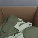 Homelike Moment Queen Comforter Set Olive Green, Lightweight Comforters Queen Size Set, Soft Down Alternative Bed Comforter Full Size All Season 3 Pcs Set with 2 Shams Olive Green/Sage Green