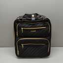 LUGGEX Underseat Carry On Luggage with Wheels, Stylish Lightweight Under Seat Luggage, Soft Sided Personal Item Suitcase for Short Trip (Black, 16 Inch)