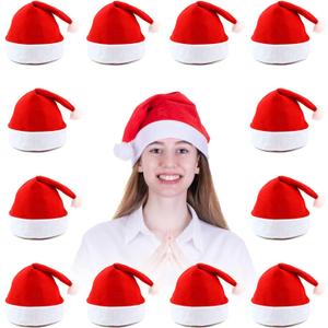 MNKXL Santa Hats Bulk for Adults,Christmas Hats Plus Size,Mens Womens Thickened Red Santa Claus Hat for Xmas Party