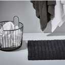 Zone Denmark Luxury Tiles Bath Mat - Stylish & Functional Non Slip Shower Mat for Bathroom - 100% Cotton Craftsmanship Easy Clean Washable Elegance for Ultimate Comfort (Black), 31"x19"