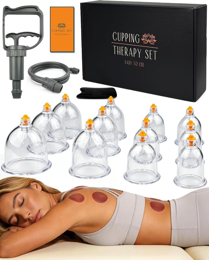 DEFUNX 12 Cups Cupping Set - Cupping Kit for Massage Therapy at Home Massage Cups for Whole Body