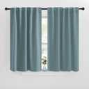 NICETOWN Blackout Curtain Panels for Kitchen - (Greyish Blue Color) 29x36 inch, 2 Panels Set, Room Darkening Blackout Drapes for Window