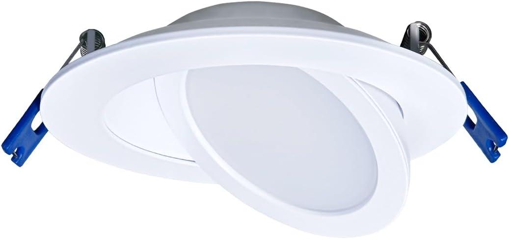 Leviton 4 in. Round Adjustable Slim Downlight, 820 Lumens, 5 CCT Color Selectable 2700K-5000K, Dimmable, DAR40-S1W