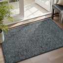 MontVoo Door Mat Indoor Entrance Doormat, Absorbent Durable Rubber Non Slip Front Door Mat for Inside Entry Entryway Dirt Trapper Welcome Mat, Darkgrey 32''x48''