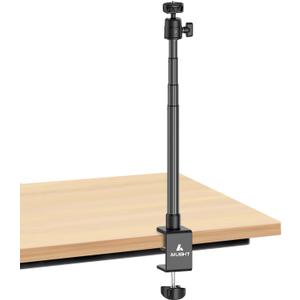 Ailight Camera Desk Mount Webcam Stand, Adjustable Table Camera Stand with 1/4" Screw & C Clamp Overhead Tripod Webcam Mount for Logitech Obsbot insta360 Anker and Others