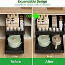 PAKETA 4 Pack Expandable Pull Out Cabinet Organizer, 21'' Deep Pull Out Drawers for Cabinet, Upgrade 3 Slide Rails Sliding Drawers for Cabinets with Adhesive Nano Film (Black, 21"D X 9-14"W)