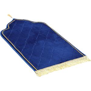 Thick Prayer Rug Muslim Mat Islamic Rug with Golden Edge Sajadah for Men Women, Turkish Sajadah for for Eid Travel Ramadan (Navy Blue)