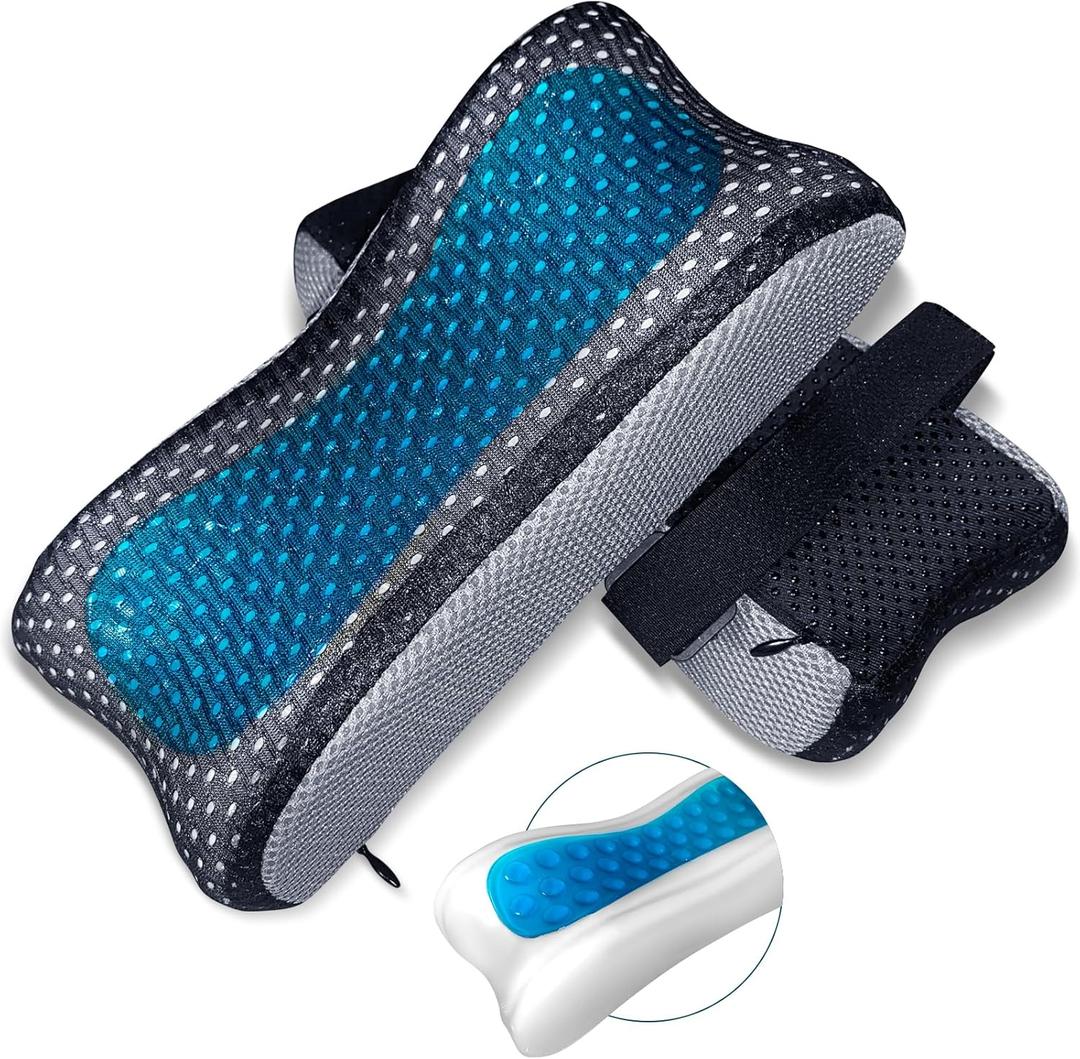 Ergonomic Memory Foam Armrest Pads for Elbow & Forearm Support -Thick Cooling Gel Enhance Comfort and Pressure Relief on Office & Gaming Chairs (Set of 2)