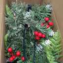 30 Inch Christmas Table Centerpiece with 3 Candle Holders, Christmas Centerpieces for Dining Table, Red Berry Pinecone Snowy Pine Cypress Metal Base Xmas Winter Tabletop Decor, Fire Retardant&Foldable