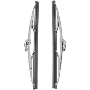 Wiper Blade Set,12in/30.48cm Front Windshield Wiper Blades Stainless Steel Polished Silver Universal for Car