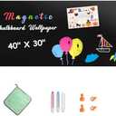 LYZZXI Magnetic Chalkboard Contact Paper for Wall, 40" X 30" Adhesive Blackboard Sticker, Chalk Board Magnet Wall for Kids Playroom Classrooms, Includes Dust-Free Chalks & Wipe Cloth & Magnet
