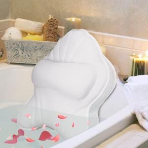 Extra Thick Large Bath Pillow with Neck,Back,Head Support for Bathtub, Spa, Soaking White(21''x17'')
