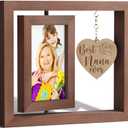 Christmas Gifts Gift for Grandma Nana Gifts for Christmas from Grandkids Granddaughter Grandson Grandma Picture Frame Rotating Grandkids Picture Frame for 4x6 Photo Gigi Gift for Grandmother Nana (A3.Brown-Nana)