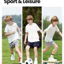 PATPAT Boys 2-in-1 Shorts, Ultra-Light Quick-Dry Mid-Thigh Athletic Shorts with Mesh Liner for Kids Running Soccer Training (7-8 Years, Vapor Gray)