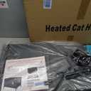 Heated Outdoor Cat House for Winter, 100% Waterproof XXL Shelter (29"x17"x21") with Escape Door & Heating Pad, Insulated for Feral Cats & Small Dogs