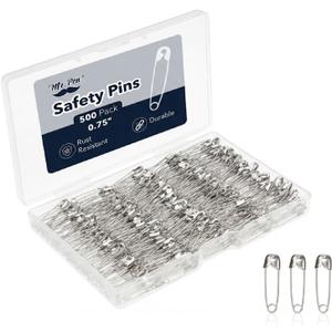 Mr. Pen- Small Safety Pins, 0.75 Inch, 500 Pack, Nickel Plated Steel, Silver, Rust Resistant Small Safety Pins Bulk for Clothes, Sewing, Arts & Craft