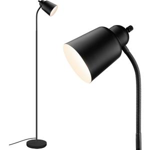 Floor Lamp, Industrial Floor Lamps for Living Rooms & Bedrooms - Rustic Farmhouse Reading Lamp Standing, Adjustable Metal Heads Indoor Task Lighting for Living Room Office Home Dcor (All Black)