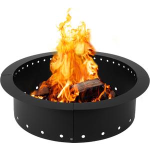 Iron Forge Tools Smokeless Firepit - 36 inch Outer/30 inch Inner Round Fire Ring Insert Liner - Heavy Duty Metal Permanent Outdoor Fire Pit Ring (36x30x10) Utility Patent Pending