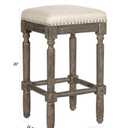 Ball & Cast Counter Height Barstool Upholstered Counter Stool Weathered Oak Finish 2-Pack 26" H