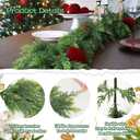 2PCS 9FT Christmas Cedar Garland Artificial Realistic Green Faux Real Touch Winter Pine Garland for Mantle Fireplace Wall Table Indoor Outdoor Decoration