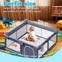 Baby Play MatThick Soft 50" X 50" Playpen mat, Non-Slip and Machine Washable Baby Play Mats for Floor Crawling Mat for Babies, Toddlers & Infants to Play and Learn (Rainbow)