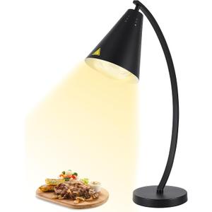Food Heat Lamp with 250w Bulb for Food Service Restaurant Heating Lamp Warmer for Catering Home Kitchen Buffet (Silver)