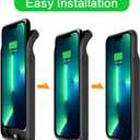 Battery Case for iPhone 13 Pro Max, 12000mAh Rechargeable Portable Charging Case with Wireless Charging Compatible for iPhone 13 Pro Max (6.7 inch) with CarPlay Battery Pack Charger Case (Black)