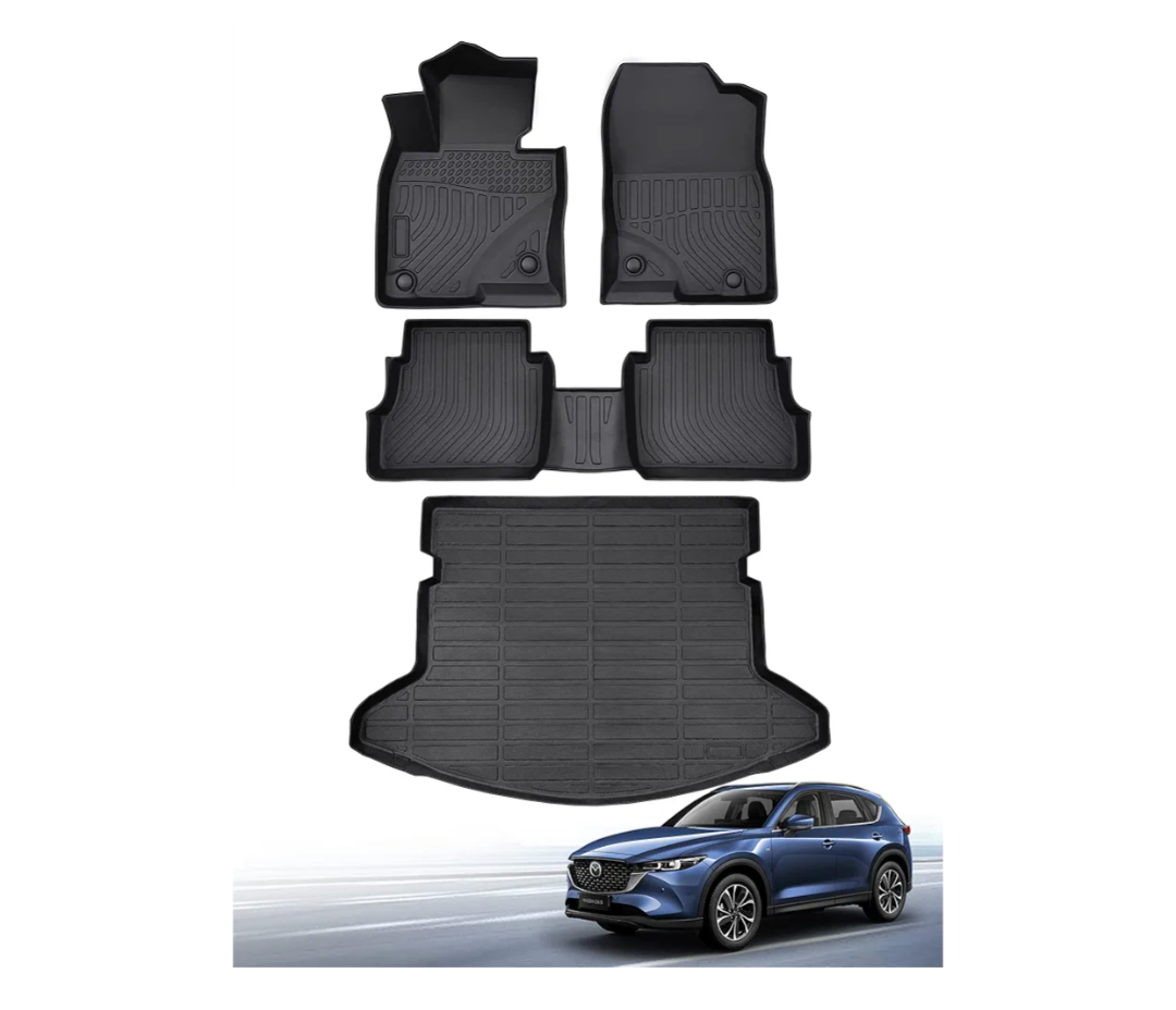 for Mazda CX-5 Floor Mats 2025 2024 2023 2022 2021 2020 2019 2018 2017, for Mazda CX5 All Weather Trunk Mat Cargo Liner Carpet Rubber -Compatible for CX 5 Accessories 2017-2025