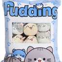 REFAHB Cute Plush Pillow Throw Pillow Removable Stuffed Animal Toys Creative Gifts for Girls (Kitten-Blue)