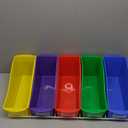 Storex Large Book Bins, Set of 5, Metal Shelf Rack Included, Assorted Colors (71125U01C)