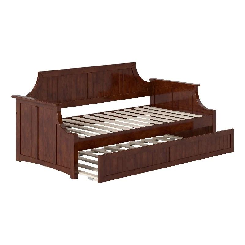 AFI Cambridge Twin Wood Daybed with Twin Size Trundle in Walnut