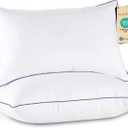 JOLLYVOGUE Pillows Queen Size Set of 2, Soft Supportive Bed Pillows with Super Soft Down Alternative Fill, Luxury Fluffy Hotel Quality for Side, Back, and Stomach Sleepers