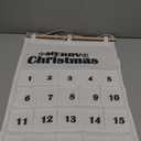 Klmnop Christmas Advent Calendar with 25 Pockets - 27.5x16.5Inch Fabric Countdown Calendar Wall Hanging, Reusable Advent Pocket for Xmas Holiday Decor, Kids Chocolate Candy Fillable(Beige)