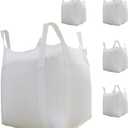 S-Helper FIBC Bulk Bag - 2650 lbs Capacity, 39x39x39 inches, Polypropylene (PP), Open Top, White, Rectangular, Reusable, 1-Pack