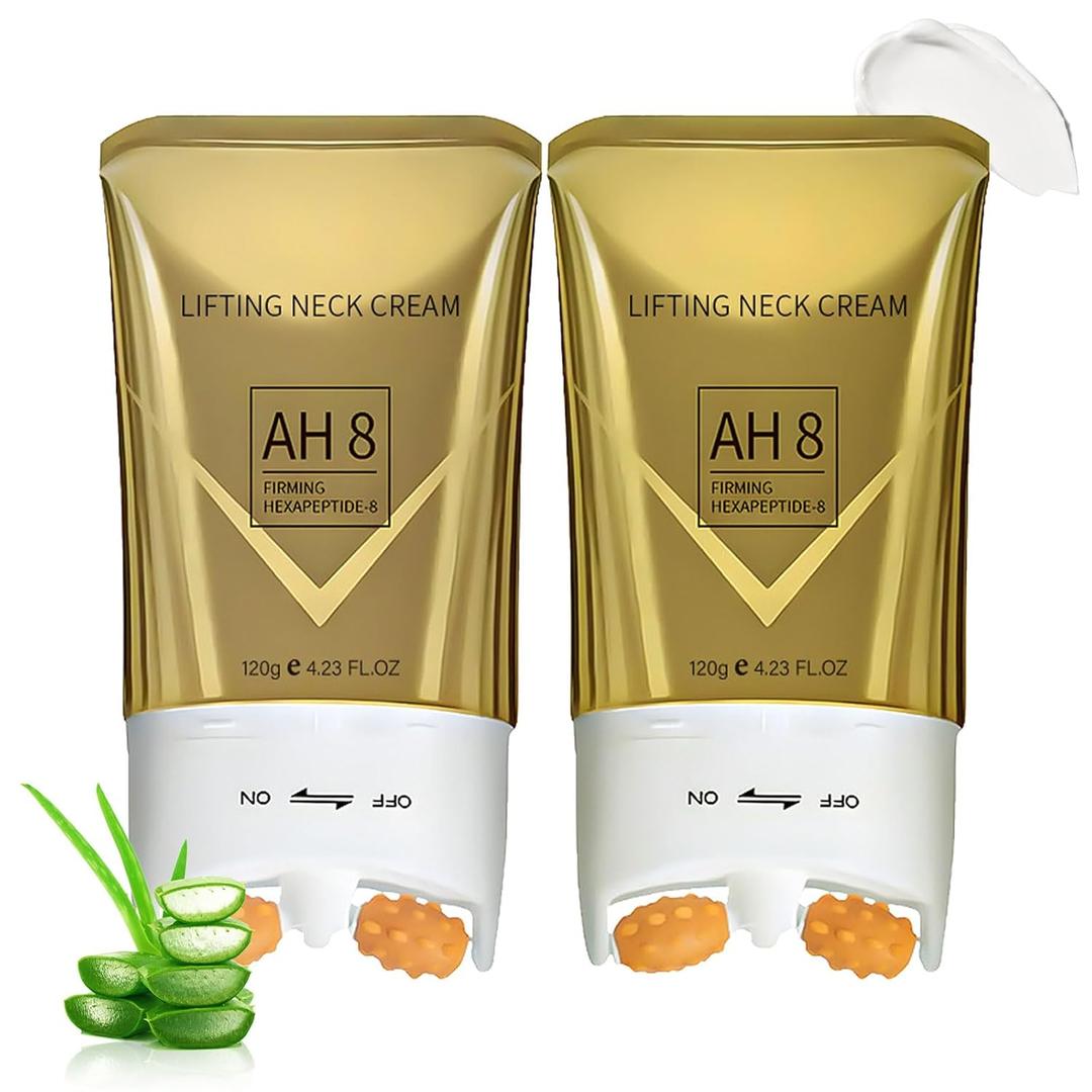 PEAQ Neck Firming Cream, PEAQ AH-8 Firming Lifting Neck Cream with Roller, Lifting Loose Skin, Smooths Wrinkles & Moisturizing Skin Care (2)