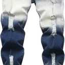 HuuPrr Men's Ripped Jeans Slim Fit Stretch Jeans Distressed Fashion Comfort Pants（3300Blue，36）