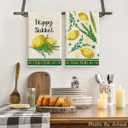Artoid Mode Lemons Happy Sukkot Kitchen Towels Dish Towels, 18x26 Inch Hebrew Etrog Lulav Decoration Hand Towels Set of 2
