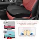 Car Seat Cushion, Ergonomic Memory Foam Auto Booster Seat Pad with Nonslip Bottom, Comfortable Vehicle Cushion for Short People Driving Fit for Sedan Truck SUV, Car Accessories (Black)