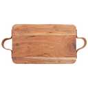 Karma, Acacia Wood Cutting Board with Handle, Barcelona Serve Boards with Leather Handles, Set of 2 - Wooden Charcuterie Board, One Size