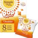 Simple Mills Pop Mmms Cheddar Baked Snack Pack Crackers, Healthy Snacks for Kids, Individual Packs, Gluten Free, 8 Ct (Pack of 4), BBD:02.21.2026