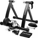 Alpcour Bike Trainer Stand for Indoor Riding Portable Foldable Magnetic Stainless Steel Indoor Trainer, Noise Reduction, 6 Resistance Settings & Bag Stationary Exercise for Road & Mountain Bikes