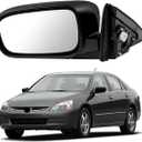 Left Driver Side Mirror compatible with Honda Accord LX EX 2003 2004 2005 2006 2007,Rear View Mirror w/Power Glass|Non-Heated|Manual Folding Replace HO1320152,76250-SDA-A13ZA(Black,Left Diver Side)