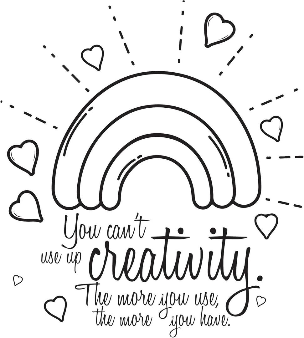 Children You Cant Use Up Creativity Uplifting Quote Wall Decal Decoration The More You Use The More You Have Cute Rainbow Mini Hearts Lasts Years and Easily Removable - Size: 36 in(W) x 40 in(H)