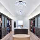 Modern Crystal Ceiling Light LED Chandelier Five Rings Ceiling Light Chandelier for Dinning Room Bedroom Kitchen (Cool White)
