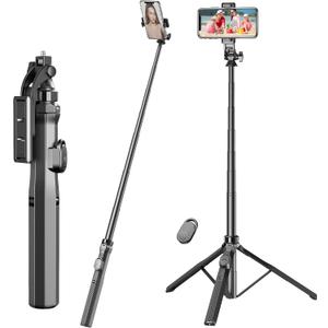 70.6" Phone Stand & Selfie Stick Tripod, Extendable Cell Stand with Remote and Phone Holder for Vlogging/Streaming, Compatible with iPhone Android GoPro